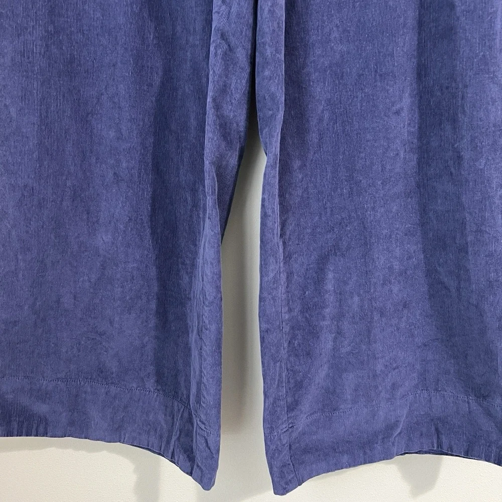 Pact Women's XL Modern Corduroy Wide Leg Pants Ink Blue Organic Cotton High Rise